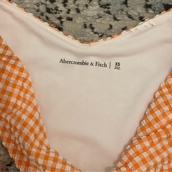 Abercrombie & Fitch Orange Gingham Triangle Bikini Set | XS - Picture 4 of 4